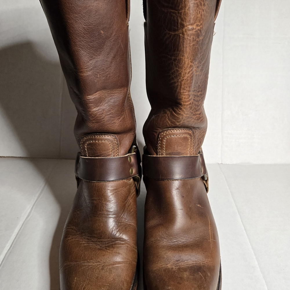 Frye Brown Leather Combat Boots